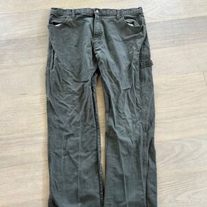 Genuine Dickies Mens Carpenter Pants 38x32 Olive Green Utility Workwear 0584